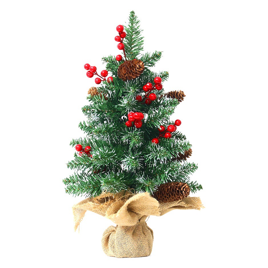 Comercio exterior transfronterizo mini árbol de Navidad Pino cono 45cm escritorio simulación planta decoración de la Oficina decoraciones de Navidad