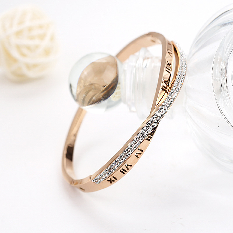 交叉钛钢罗马手镯