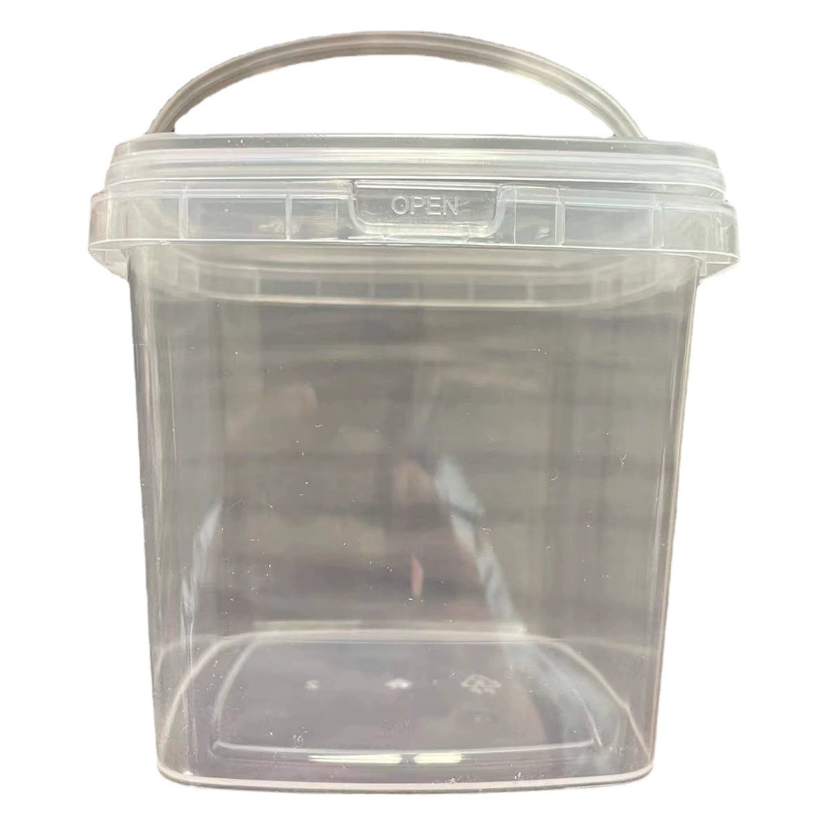 Прямое прозрачное портативное квадратное пластиковое ведро для хранения ведро для еды чай с молоком Медуза Маринованное ведро для упаковки на вынос