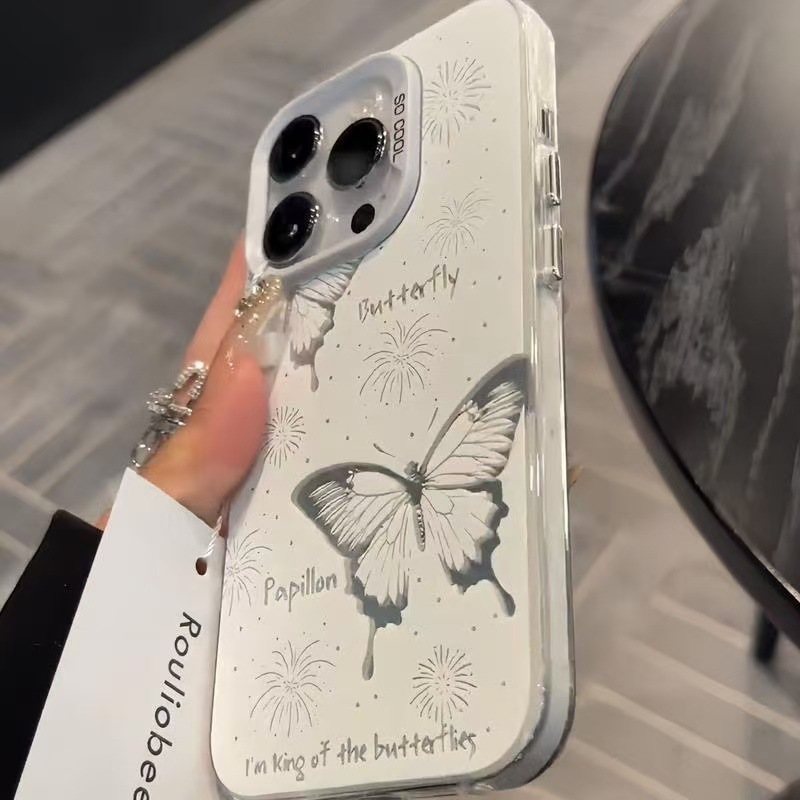 Nueva mariposa fresca para iPhone 16 funda para teléfono móvil Apple 15promax/14 anti-caída 13pro12 Premium
