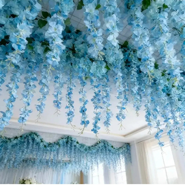 Simulated wisteria flower wedding party garden home wall decoration…