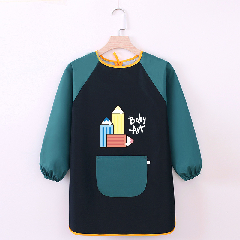 Abrigo DE LOS NIÑOS impermeable arte kindergarten pintura ropa publicidad inversa ropa impresa logo manga larga delantal vestido inverso