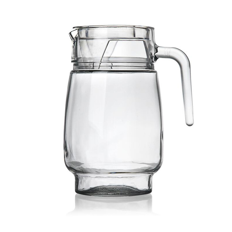 Olla de pico de pato resistente al calor Nórdico a rayas de vidrio Tetera hervidor de agua fría jugo de bebida olla de cerveza olla de vino