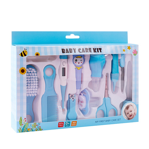12-piece baby care set, baby medication care set, baby comb brush nail clip set