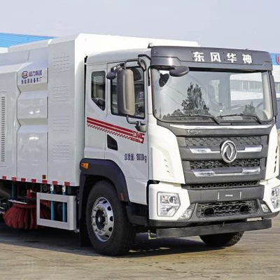 Dongfeng Huashen Pure Electric Cleaning and Sweeping Vehicle, 22 Cubic Meters, Small Three-Axle Dump Truck, Self-Unloading, Supplied to Africa for New Energy Water Spraying