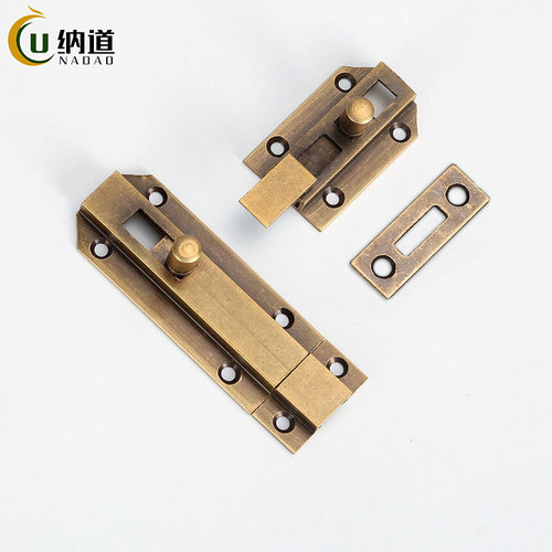 Chinese cabinet door brass latch window door bolt door buckle concealed door latch bronze old-fashioned retro wooden door lock