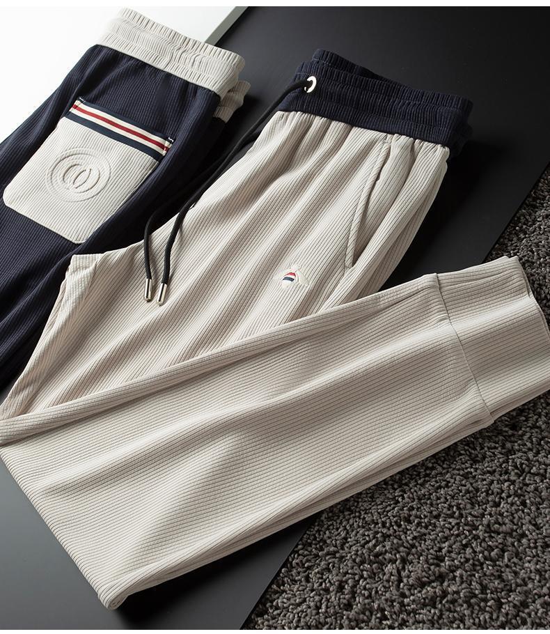 Herren Sweatpants Mit Bienen Stickerei Versatile Freizeithose_voghion.com