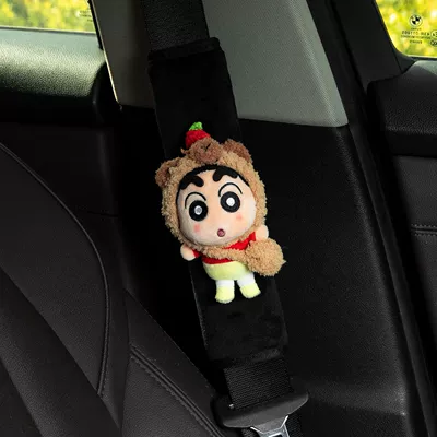 Seat belt shoulder pad, Shoulder Pad Flower Doll - kapichi-brown-bag-crayon-shin-chan-black-velvet-shoulder-pads-hand-sewn-no-specifications