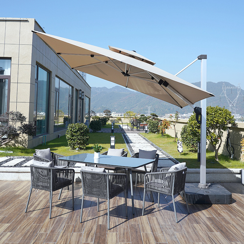 Paraguas de sol al aire libre paraguas de patio paraguas de sol al aire libre protección solar patio exterior villa jardín comercial paraguas romanas image 6