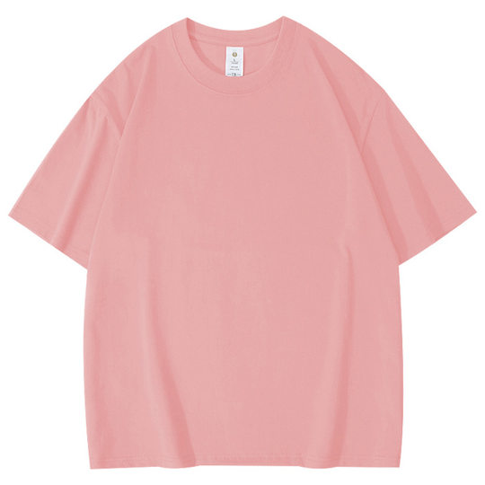 Hebei light board solid color men's and women's top short sleeve cotton T-shirt women's loose plus size women's summer T-shirt custom European size