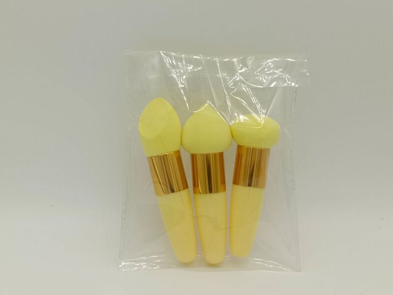 ハンドル付き小型キノコヘッドパウダーパフ美容ツール3個パック、ウェットおよびドライパウダーパフスポンジ|undefined
