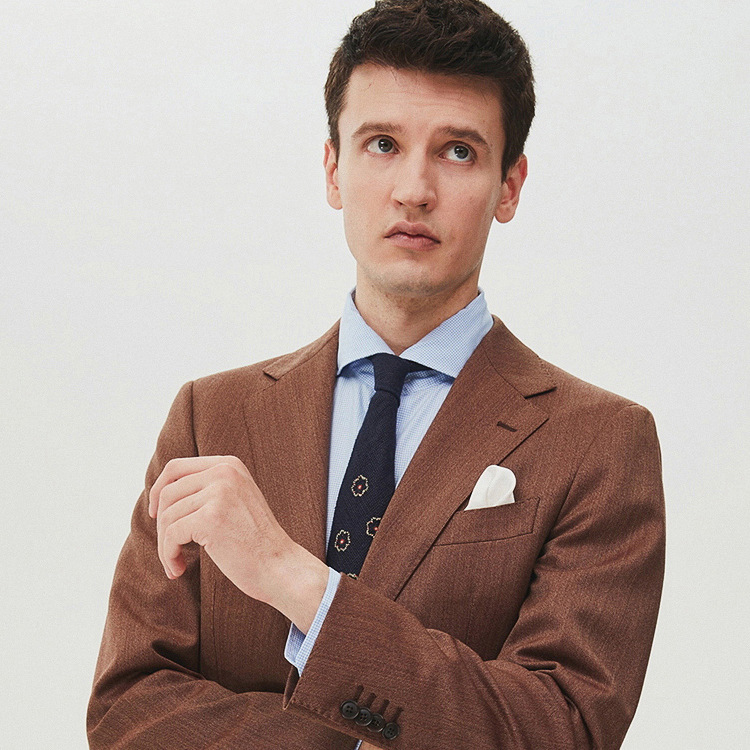 西装套装量身定制人字纹男士商务正装日常上班休闲修身西服套装