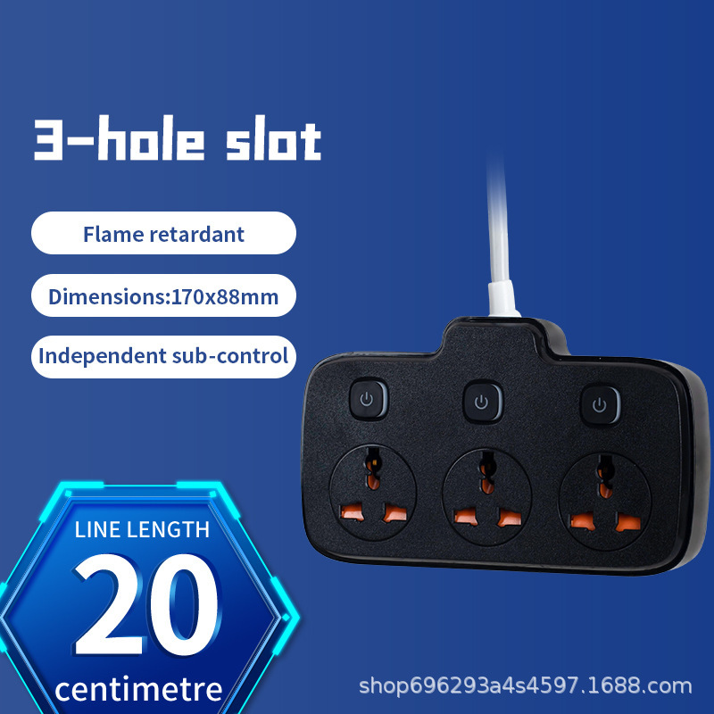 Negro Material PC uno a tres interruptores independientes 0.2 El metro