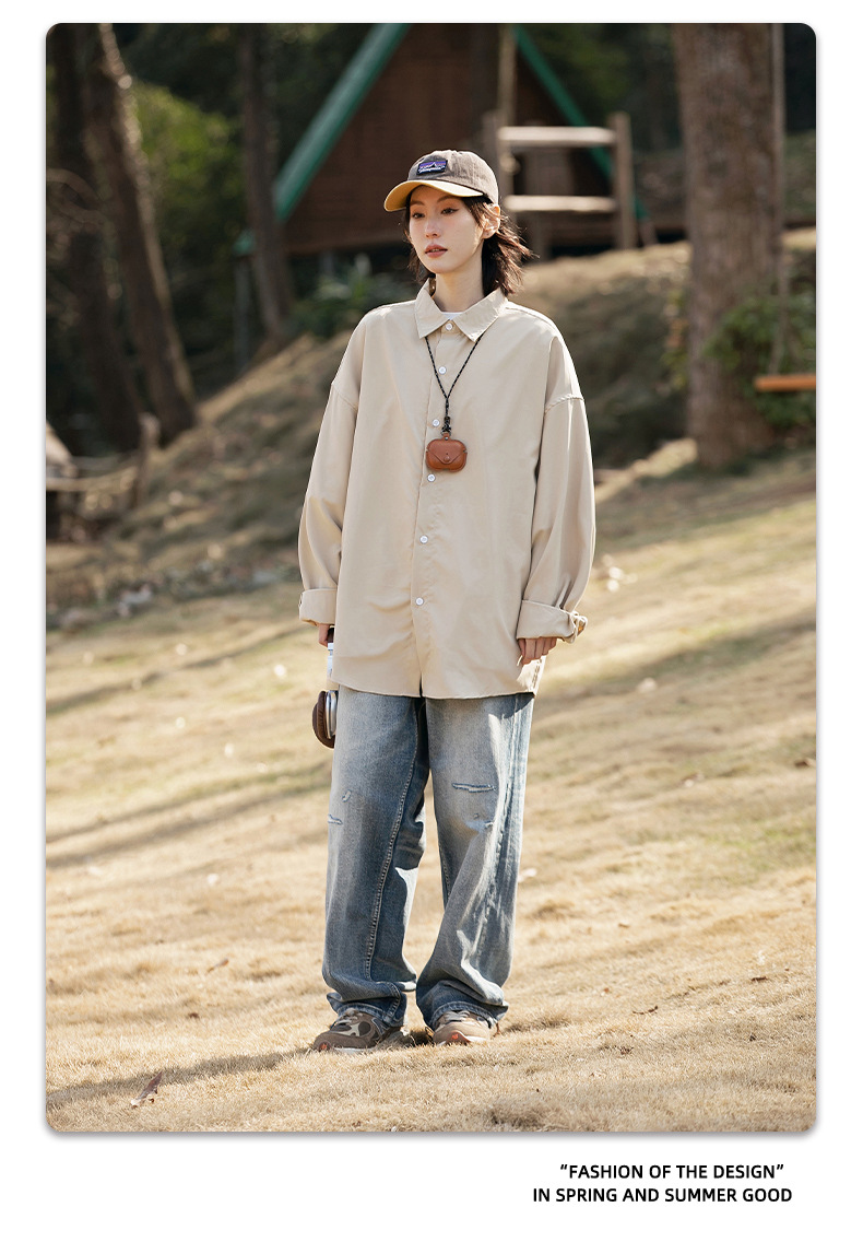 Goryeo silk drape long sleeved shirt 2024 spring/summer new texture trendy brand loose top jacket for men_voghion.com