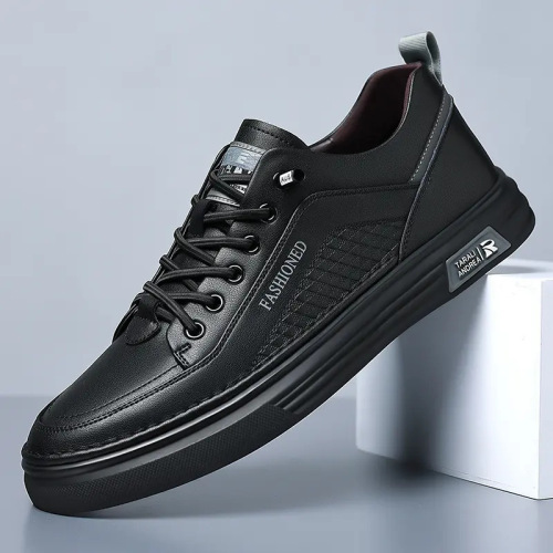 High-End Men's Fashion Casual Ultra-Soft Leather White Shoes, Men's Leather Shoes with Soft Soles, Non-Slip Platform Shoes, Lightweight and Elastic Shoes