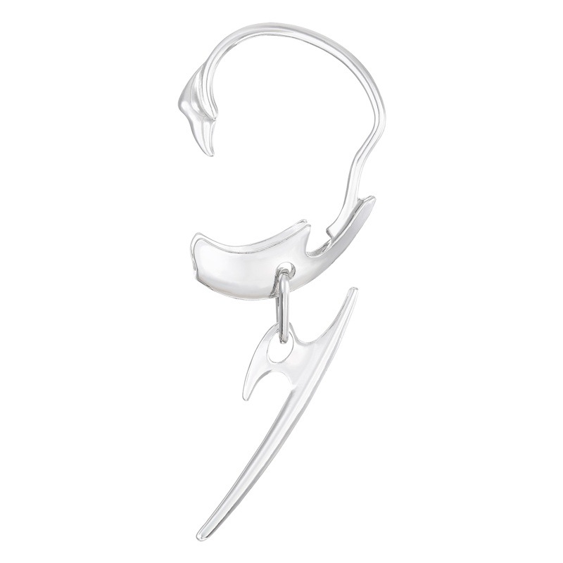 Cyberpunk Earless Ear Clip Men's and Women's Punk Hip-Hop Street Fashion Cool Metal Dart-Shaped Dagger Earphone Clip