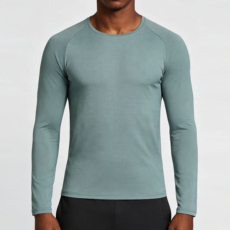 Foreign Trade Amazon Running Quick-Drying Long-Sleeved T-Shirt Men's Spring and Summer Training Fitness Sportswear Tops Cycling Clothes Foreign Trade Amazon Running Quick-Drying Long-Sleeved T-Shirt Men's Spring and Summer Training Fitness Sportswear Tops Cycling Clothes