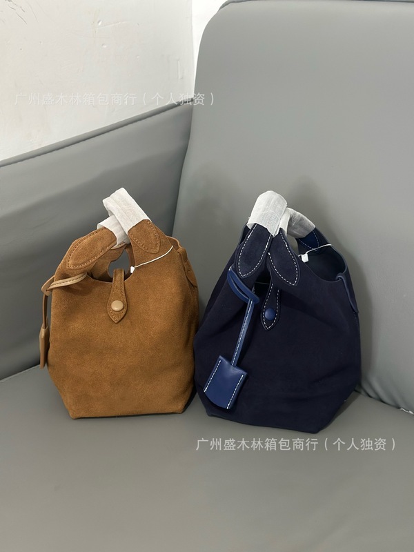 2025拉夫老钱风磨砂麂皮菜篮子跨境大容量复古水桶包手提斜挎女包|undefined