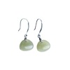 Organic school bag jade, earrings, silver 925 sample, simple and elegant design