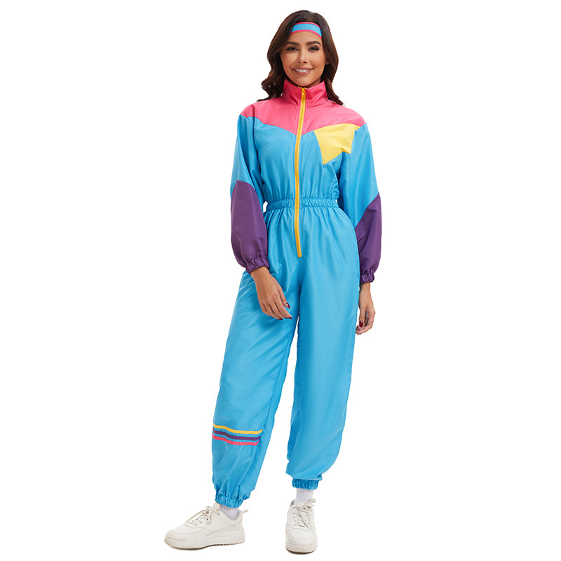 Halloween stage Europe and the United States in the 80 s and 90 s retro sportswear vitality dance sports aerobics ski clothing