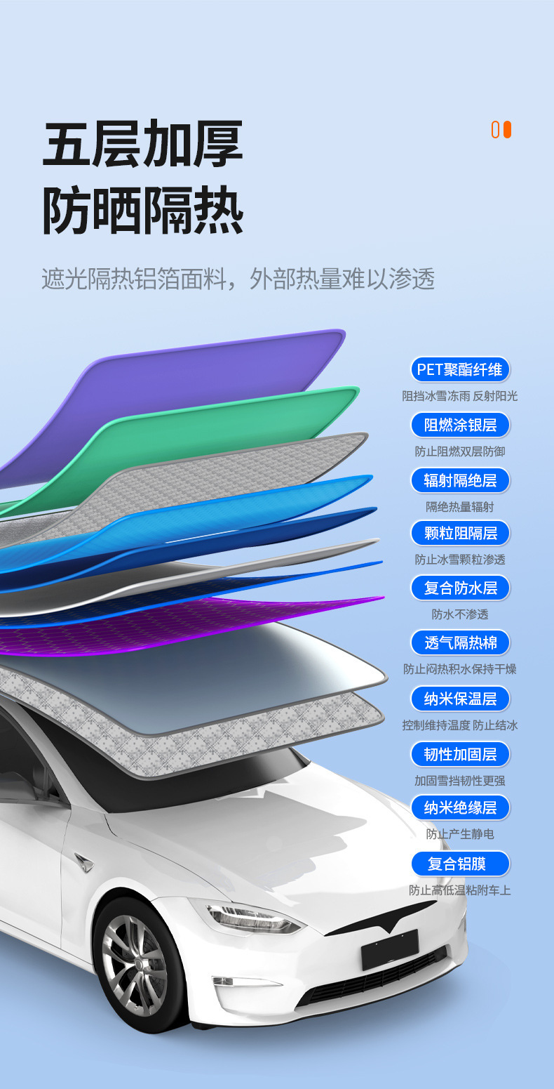 Car Snow Shield, Anti-Freeze and Anti-Frost Car Cover, Car Front Windshield Cover, Snow Shield, Winter Supplies with Windproof Rope