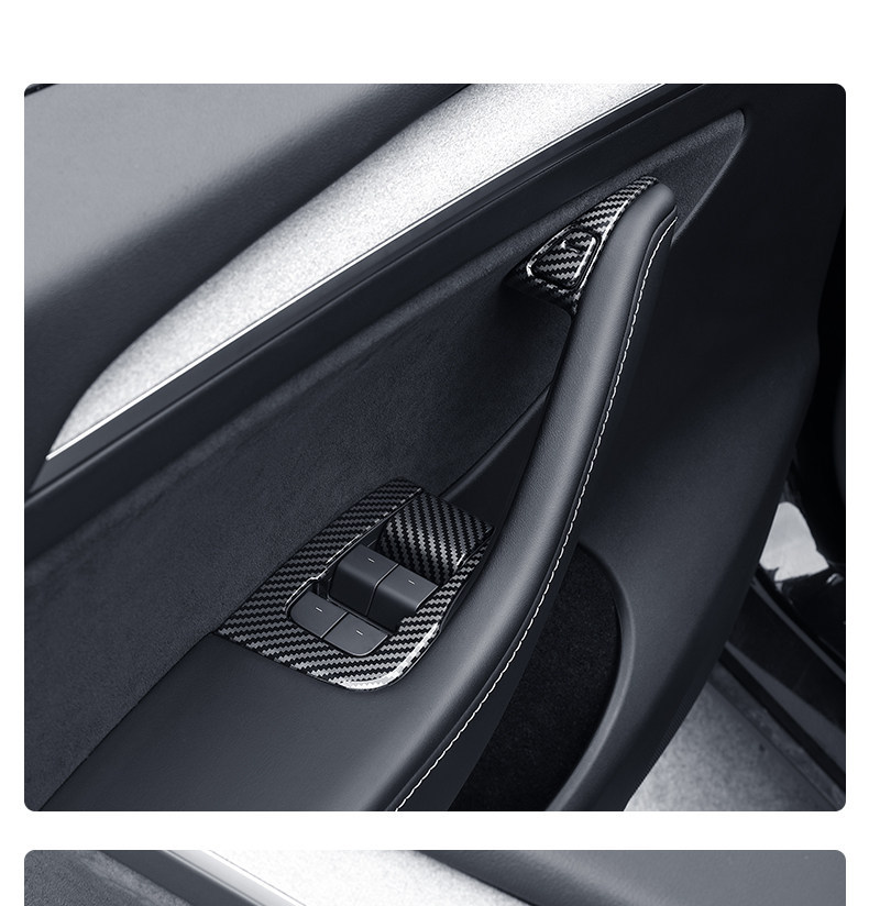 Suitable for Tesla Model 3 Y window glass lift panel decorative stickers, window buttons, and interior modification