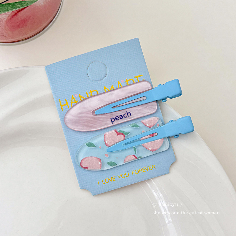 Flores rosadas pinzas de cabello 2025 nueva dulce frente lateral de la mujer frange pinzas de cabello rotas lindas pinzas de boca de pato sin marcas