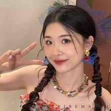 新娘网纱花瓣长款耳环女风夸张网红气质显脸瘦耳坠新娘晨袍耳饰女