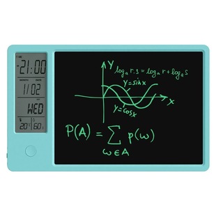 New Lcd Handwriting Board with Alarm Clock Humidity Temperature Lcd Light Energy Digital Message Board Office Gift Day / Desk Calendar