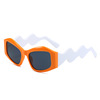 Sunglasses, wavy fashionable brand glasses, 2023, suitable for import, European style