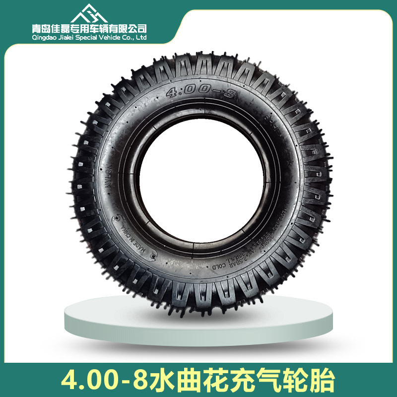 400-8充气轮胎电动三轮车高含胶加厚4.00-8水曲花轮胎厂家直供