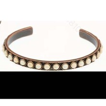 波西米亚风天然松石开口手镯 亚马逊爆款复古花纹手环镯子女