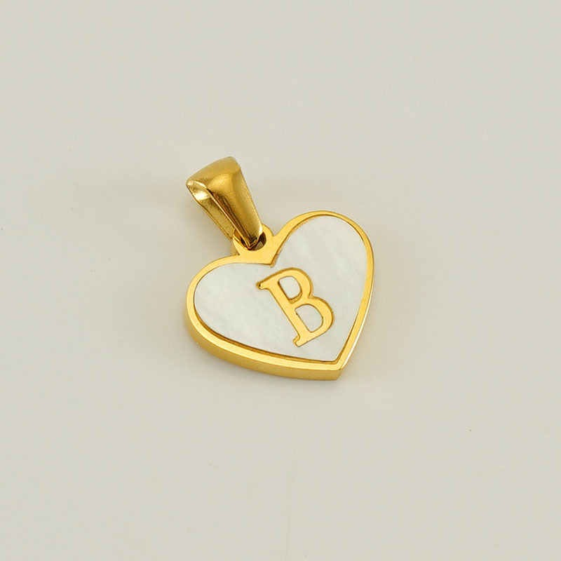 1 Piece 13*16mm Stainless Steel Shell Letter Heart Shape Polished Pendant display picture 8