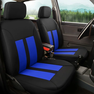 Knitted Cloth Four Seasons General – Universal seat cover - double-version-black-and-blue-complete-set-of-five-seats-neutral-the-front-and-rear-headrests-can-be-removed-neutral
