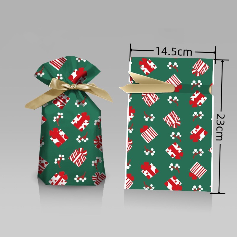 クロスボーダークリスマスプラスチック包装袋、スノーフレーククリスプ巾着袋、ホリデーベーキングビスケット、キャンディギフトバッグ卸売|undefined