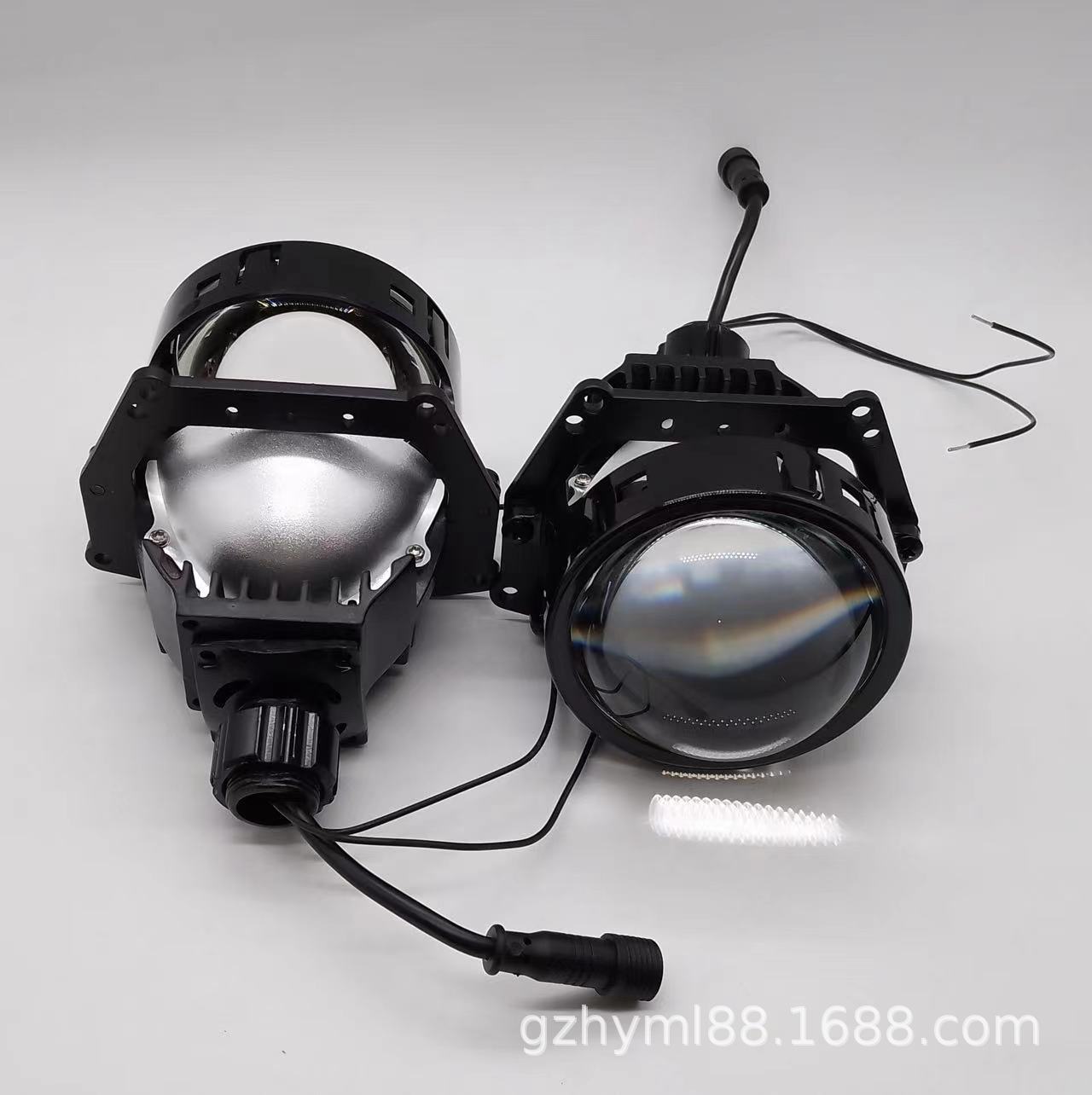 Coche universal LED película Azul Lossless lente de doble luz HD proyector lejos y cerca de la lámpara de coche modificado