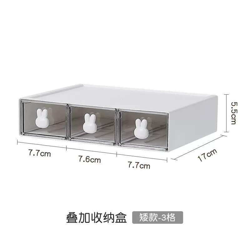 Stationery Combination Drawer Box, HIPS/Polystyrene/PP, 1–3 Drawers, Desk Organizer