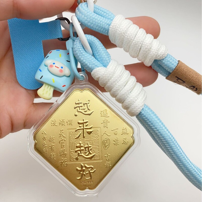 水貝人気ラブブゴールドキーホルダー LABUBU バッグペンダントパンダペンダント携帯電話チェーン漫画卸売|undefined