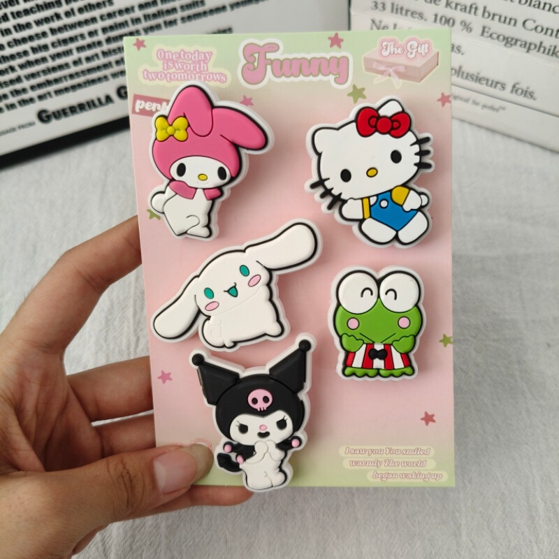 Sanrio Kuromi Croc Shoes DIY Accessories Cute Cartoon Ins Frog Melody Accessories Removable Decoration