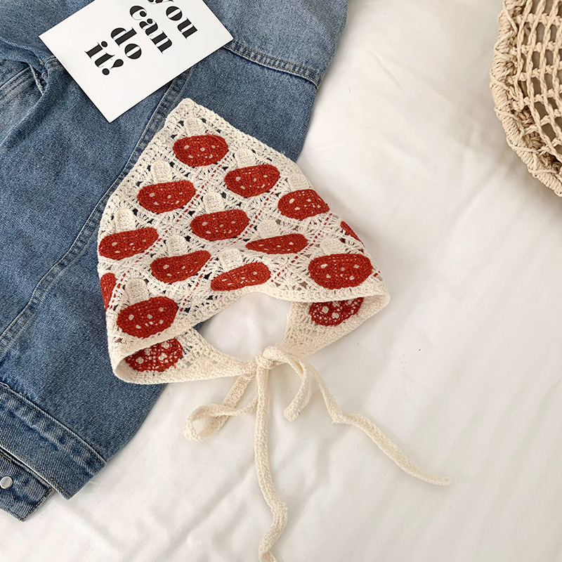 Tejido triángulo turbante mujer 2025 nueva moda galía francesa flor retro paquete turbante correa de pelo al por mayor