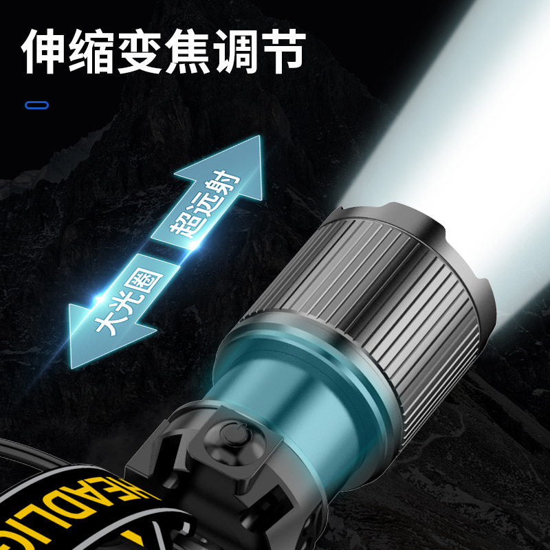 Faro láser blanco, alta potencia, sensor de luz fuerte, iluminación exterior, linterna, lado de la cabeza, faro de visualización de potencia digital