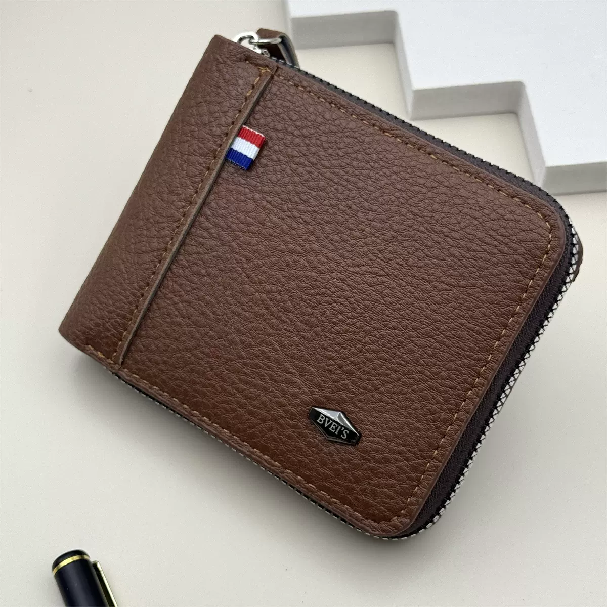 外贸男士钱包零钱包包大容量耐磨复古PU跨境亚马逊热销厂家现货