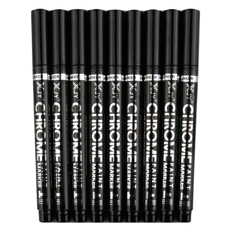 Espejo de alto brillo Chrome Mark pluma de metal pluma de pintura Gundam galvanoplastia pluma modelo de uñas pluma de pintura de metal