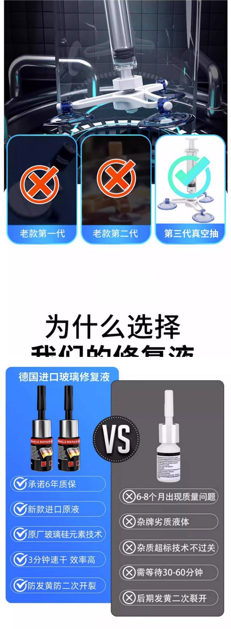 Car windshield long crack scratch repair liquid, damage restoration agent, traceless glue for home windows