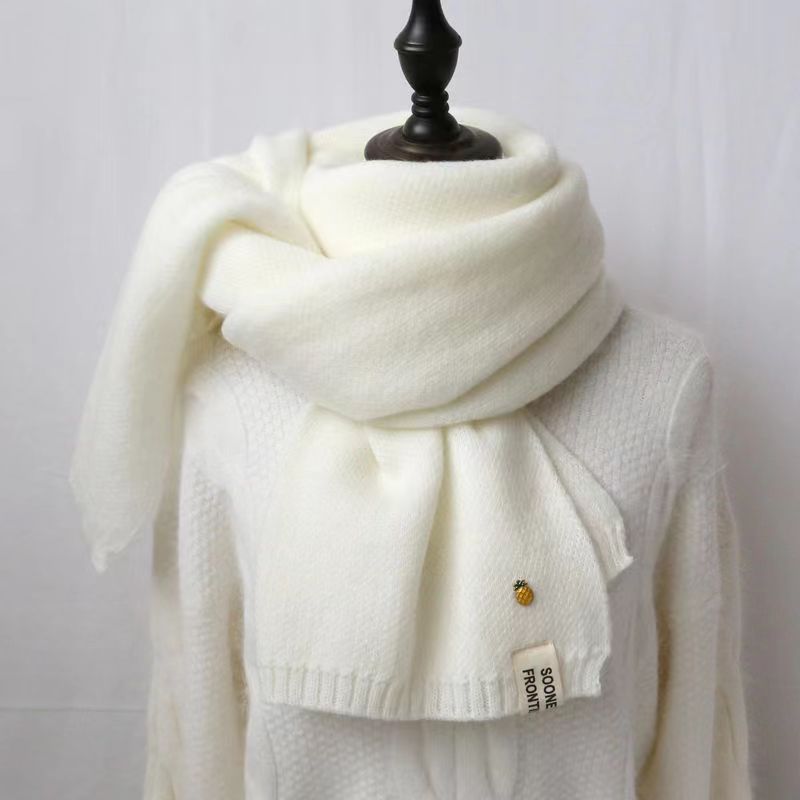 Schal Damen modischer Winter neuer vielseitiger Student Internet-Promi süßer Strickpullover verdickter warmer Schal_voghion.com