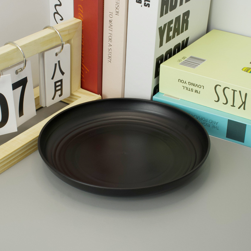 Amazon plato de comida negro tazón de sopa taza cuchillo tenedor cuchara vajilla juego de paja de trigo juego de regalo de campamento al por mayor