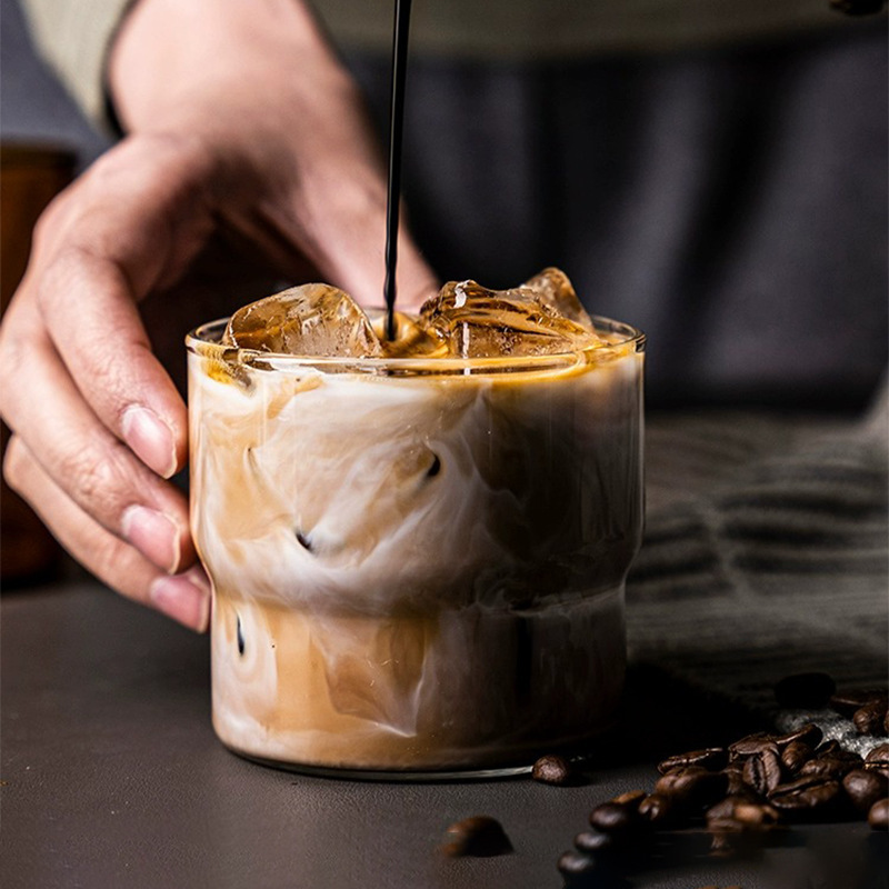 Dirty Coffee Cup, Stackable Glass Cup, High-Temperature Resistant Cup, Australian White Latte, Iced Americano, Ins-Style Stackable Cup
