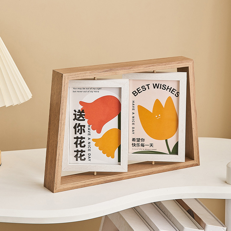 Creative European-style 6-inch Double-sided Wooden Solid Wood Couple Photo Frame Set Table High-level Sense Siam Plus Multiple Combination Photos