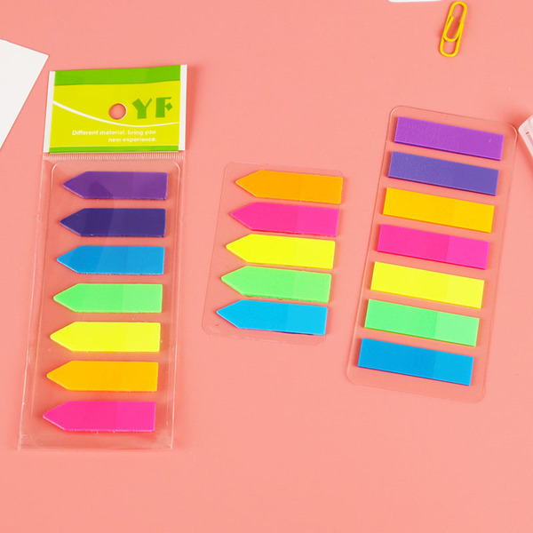 Fluorescent color convenience sticker PET strip color index stickers…