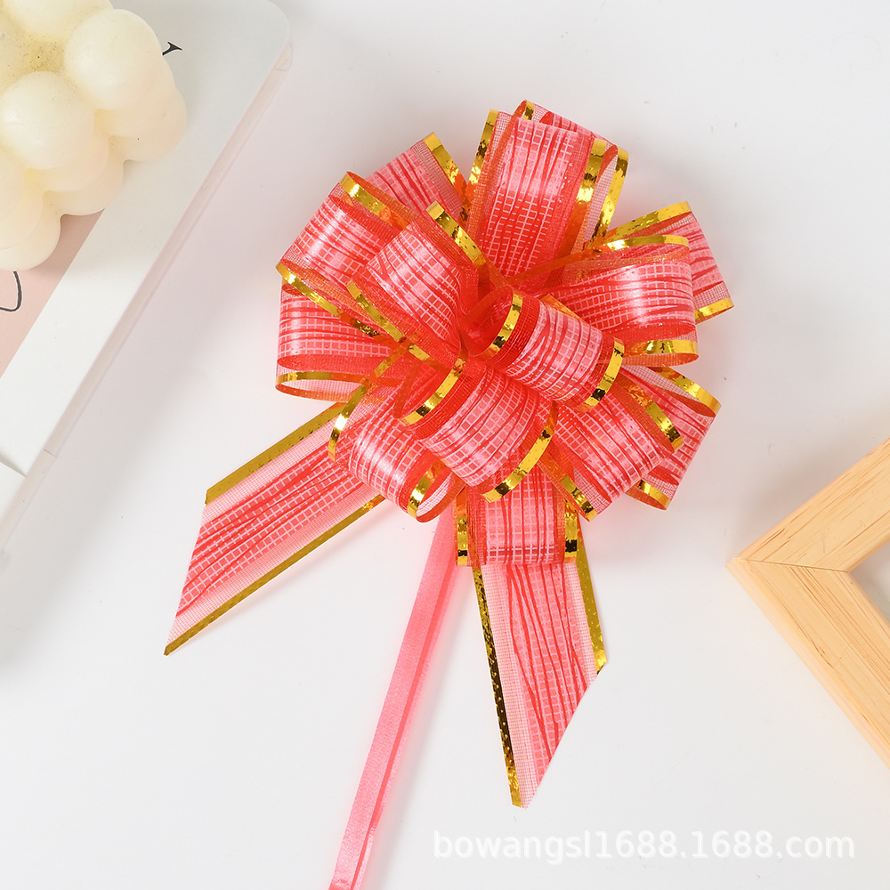 Decoración de regalo de Navidad Año Nuevo caja de regalo embalaje perezoso cinta dibujo flor 30 corteza patrón redondo 8-Sección bola flor